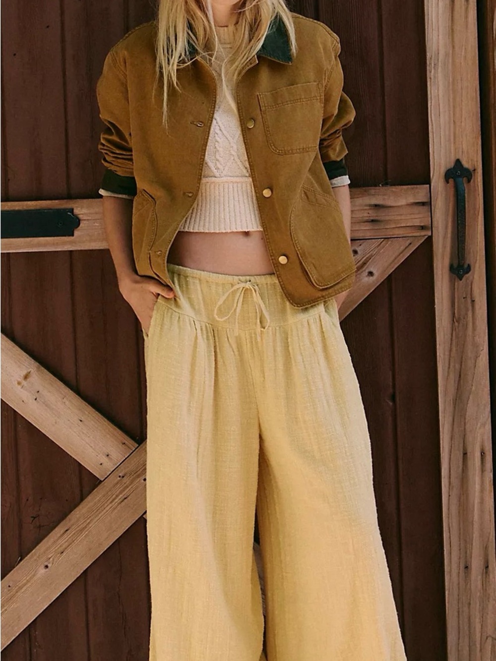 Free people Summer Drift Set Boat neckline Muscle cut oversized fit Size M